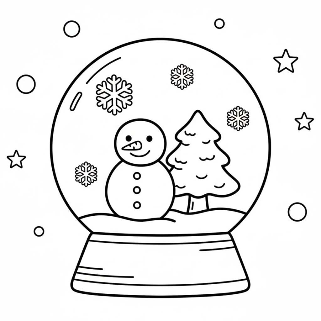 Zeichne Schneekugel einfach