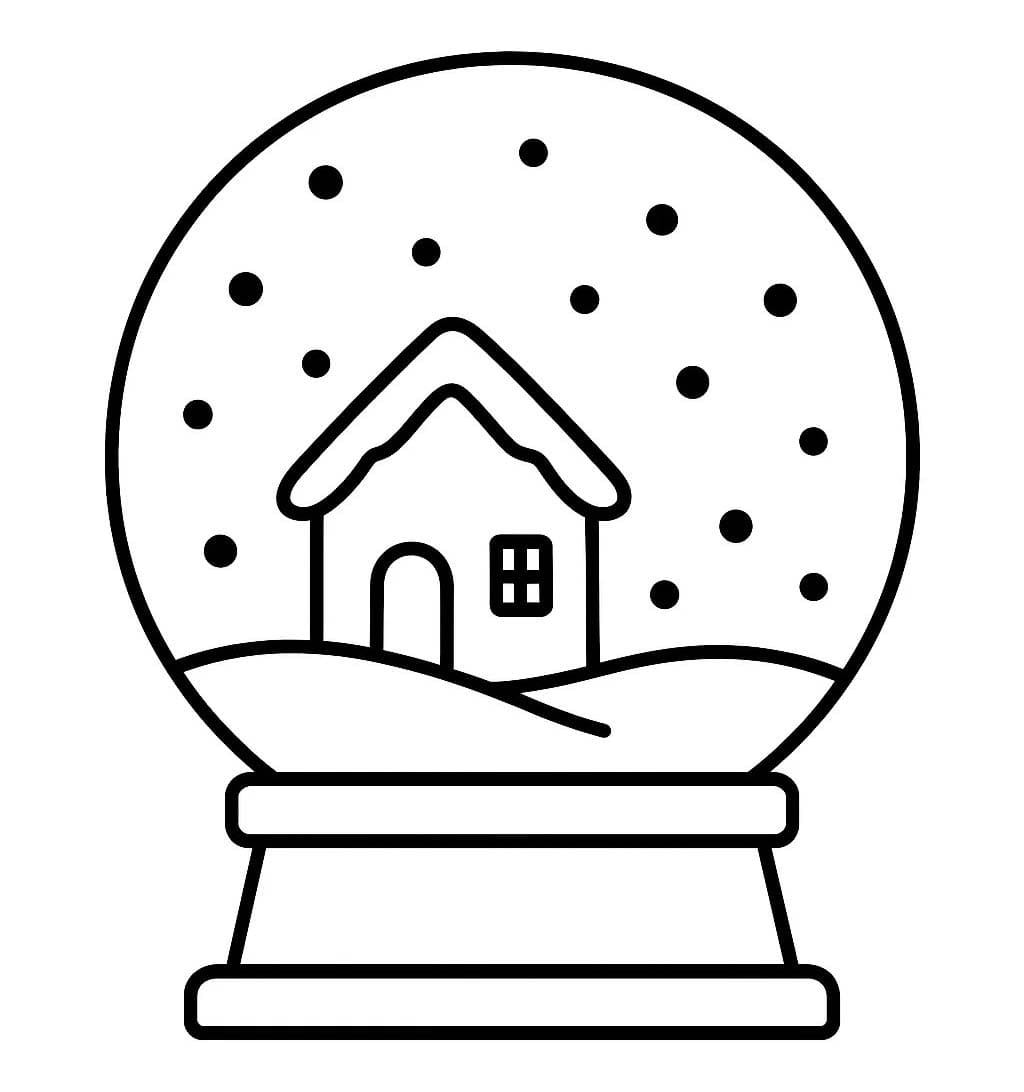 Zeichne Schneekugel kostenlos