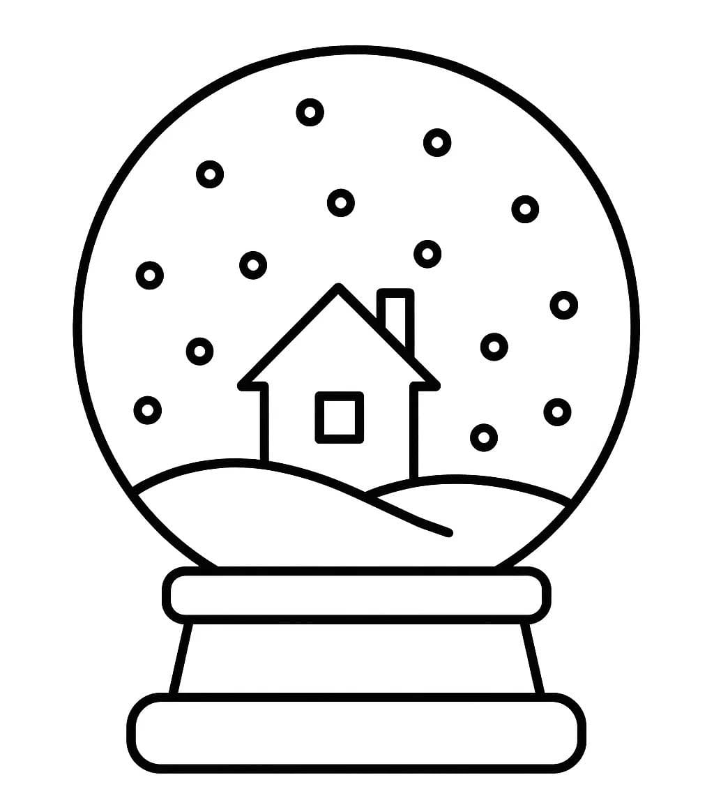 Zeichne Schneekugel kostenlos druckbare