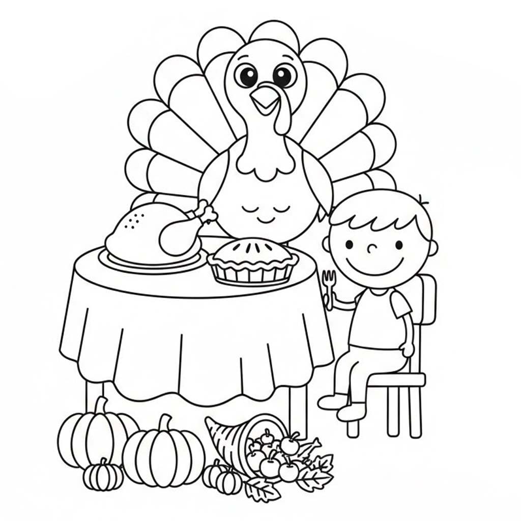 Zeichne Thanksgiving druckbare basisch