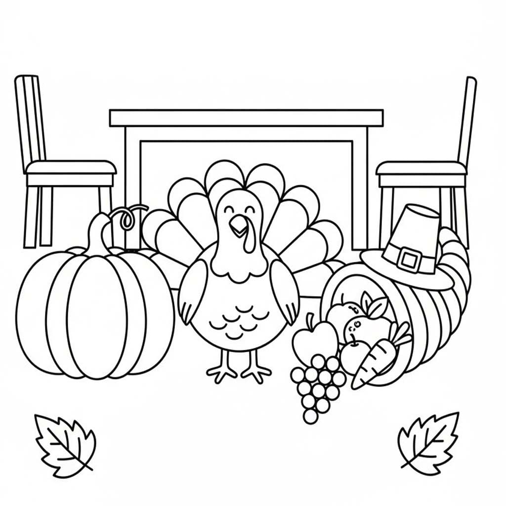 Zeichne Thanksgiving schlicht