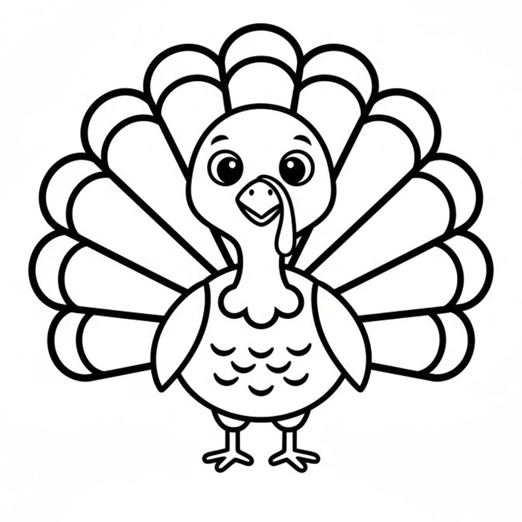 Zeichne Truthahn kostenlos schlicht
