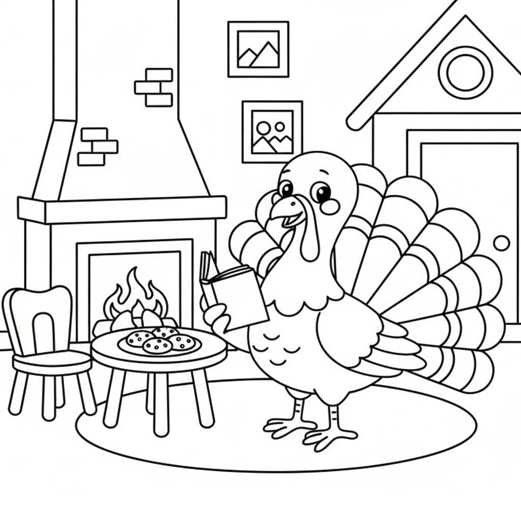 Zeichne Truthahn schlicht