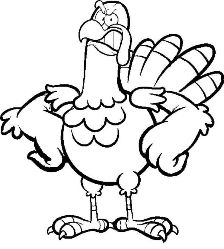 Zeichne Truthahn zum Ausdrucken für Kinder