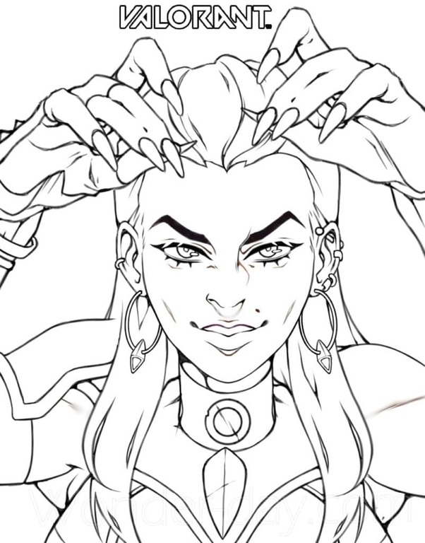 Zeichne Valorant druckbare für Kinder