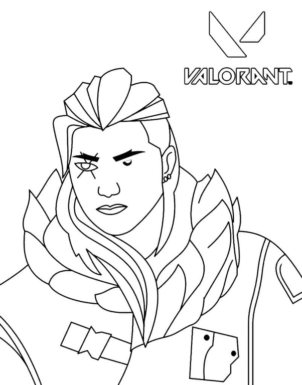 Zeichne Valorant kostenlos druckbare schlicht