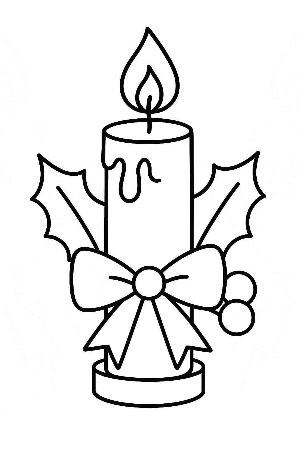 Zeichne Weihnachtskerzen druckbare einfach