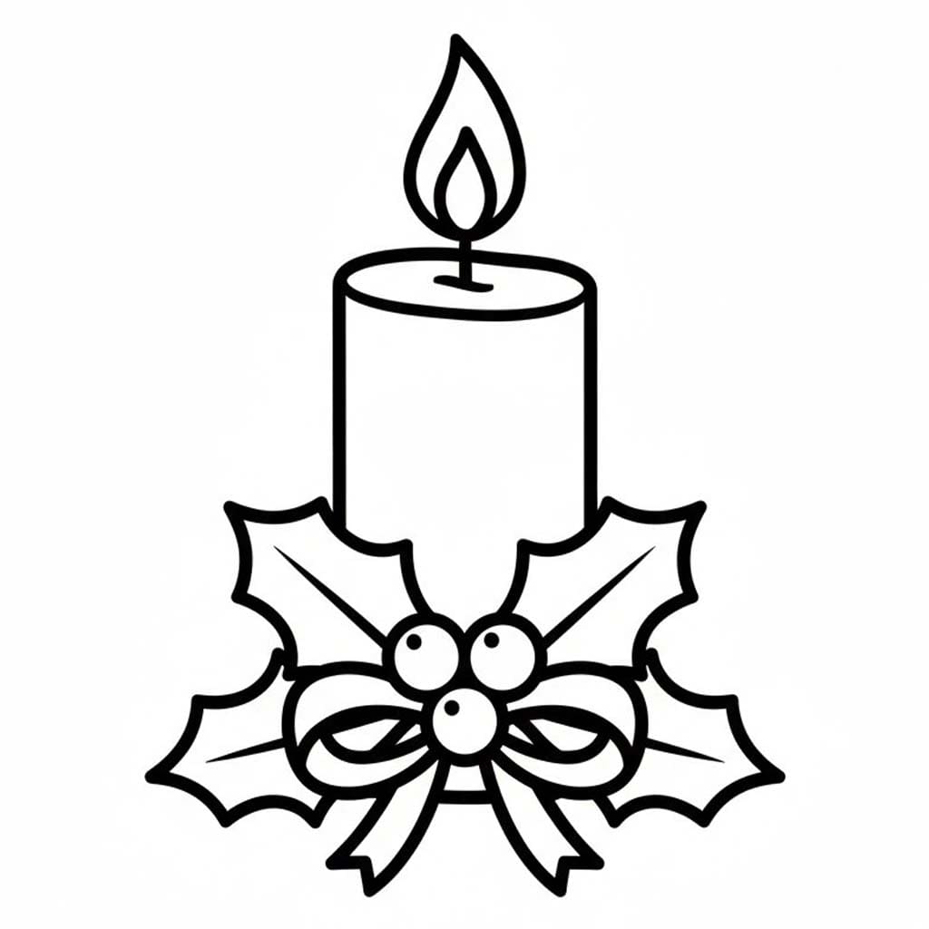 Zeichne Weihnachtskerzen druckbare für Kinder