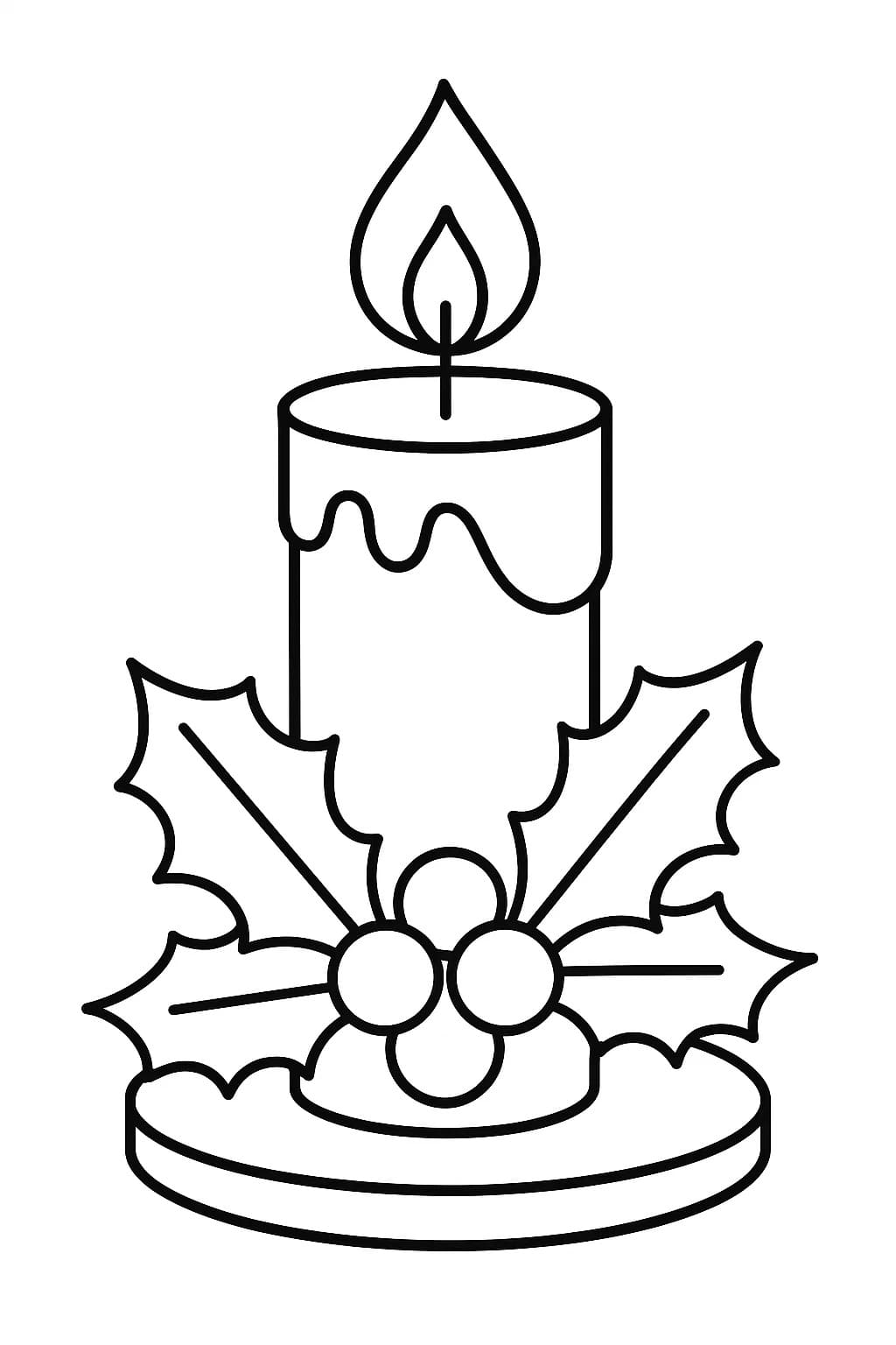Zeichne Weihnachtskerzen druckbare schlicht