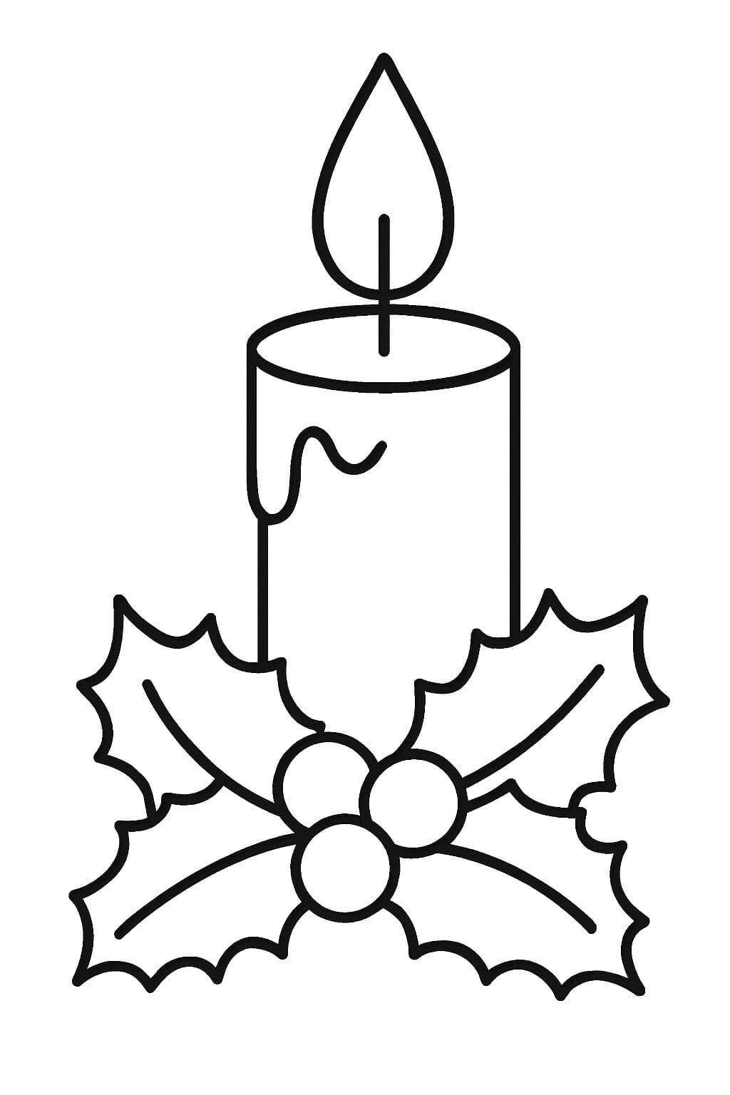 Zeichne Weihnachtskerzen für Kinder