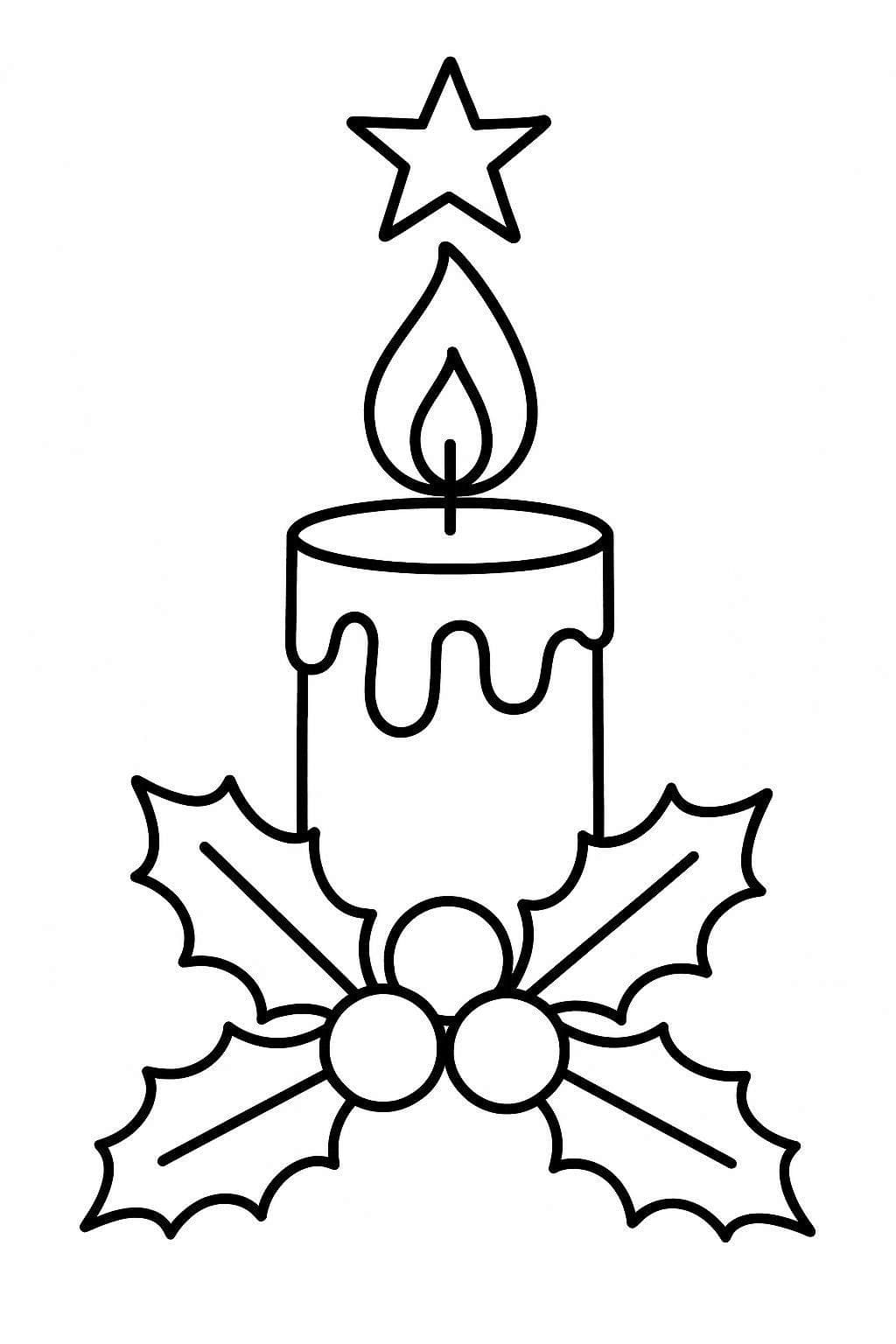 Zeichne Weihnachtskerzen kostenlos druckbare schlicht