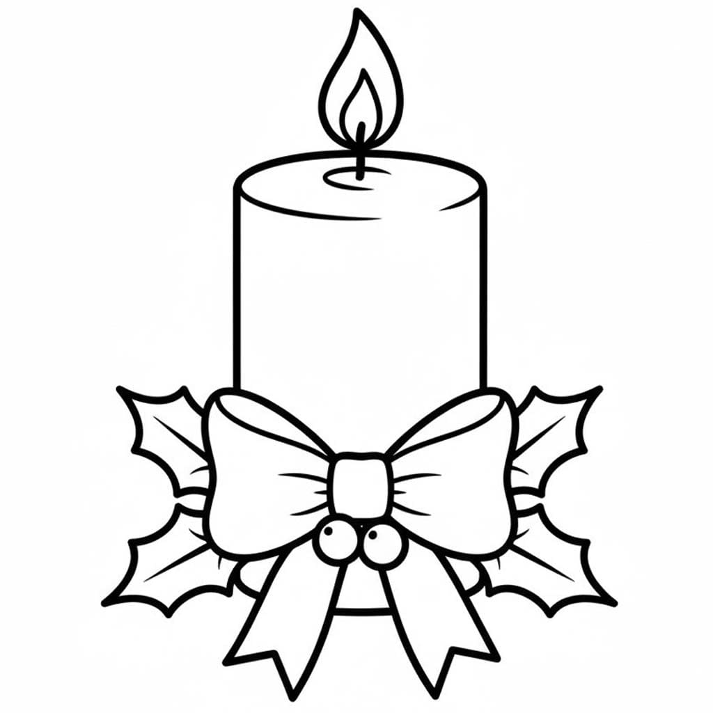 Zeichne Weihnachtskerzen kostenlos für Kinder