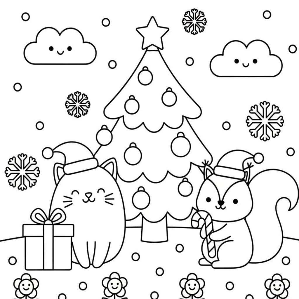 Zeichne Weihnachtstiere kostenlos druckbare basisch