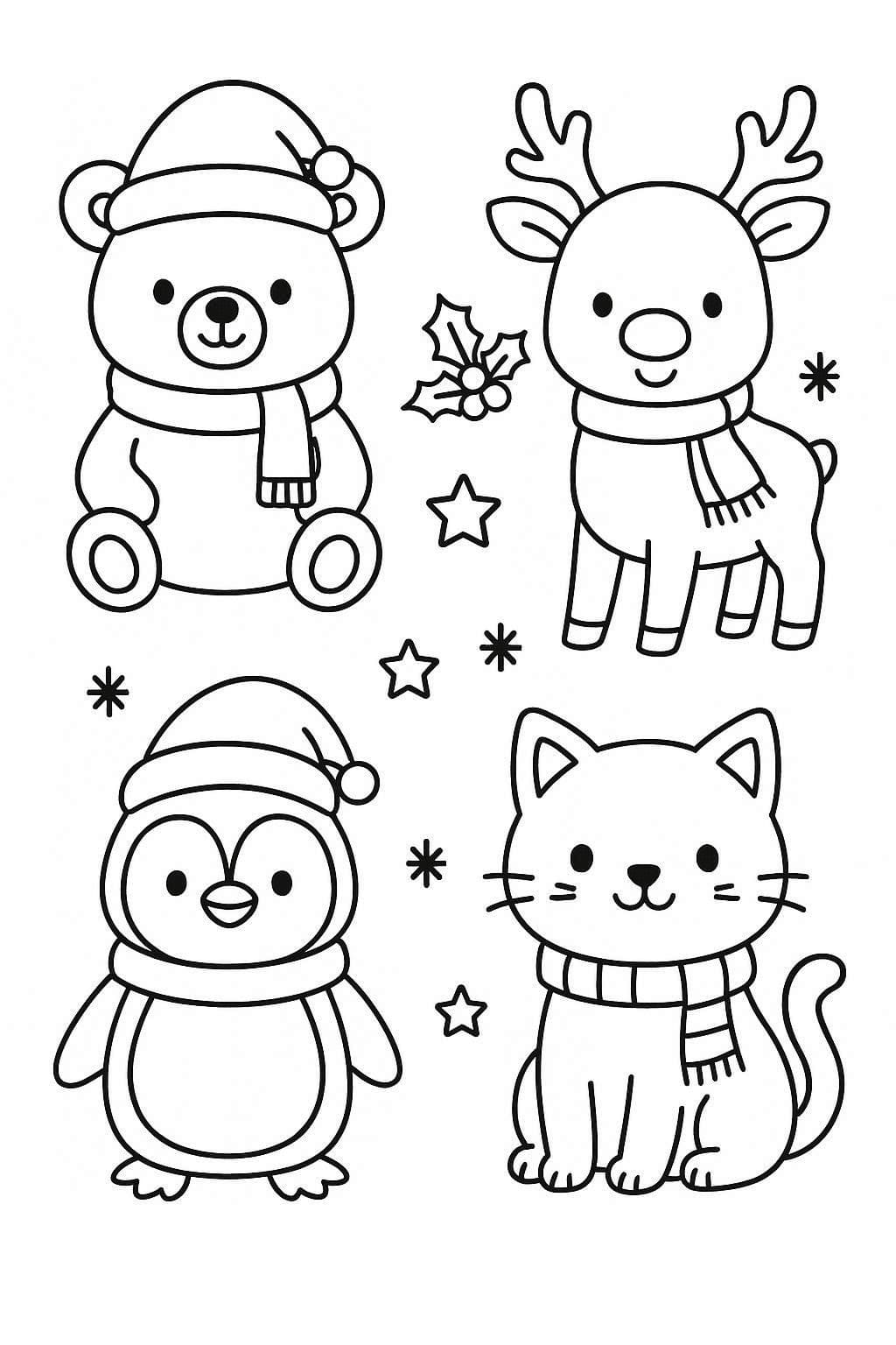 Coloriage Weihnachtstiere