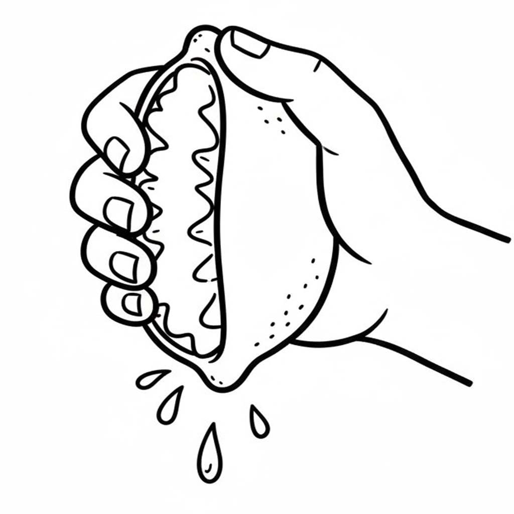 Zeichne Zitrone druckbare einfach