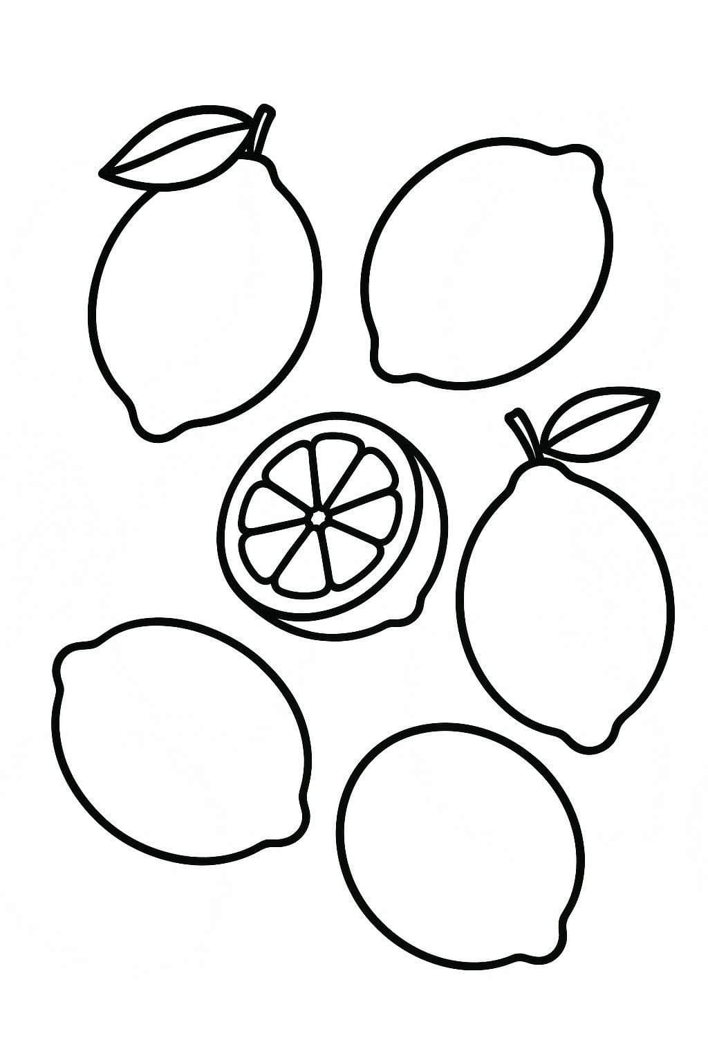 Zeichne Zitrone druckbare für Kinder