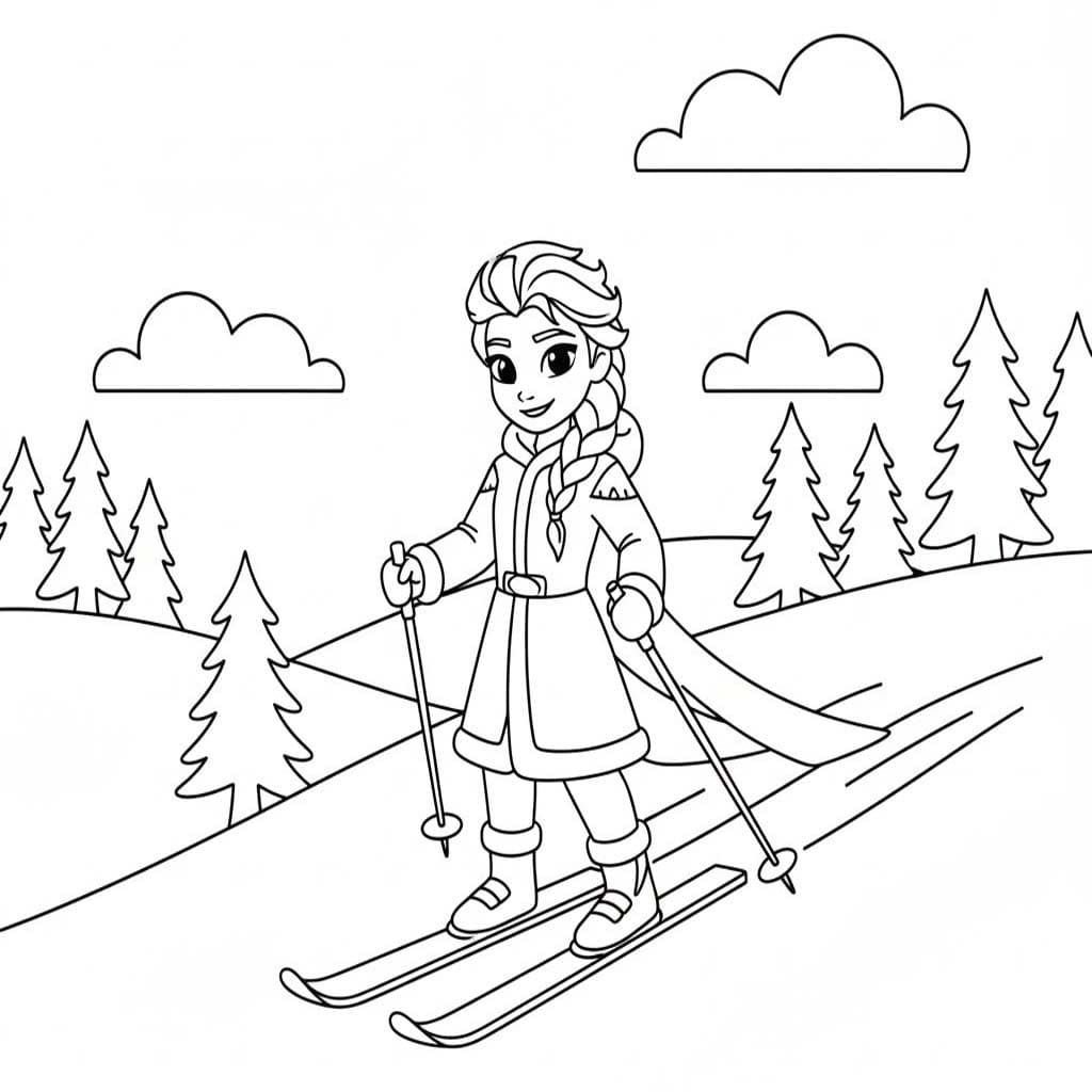 Skifahren druckbare schlicht