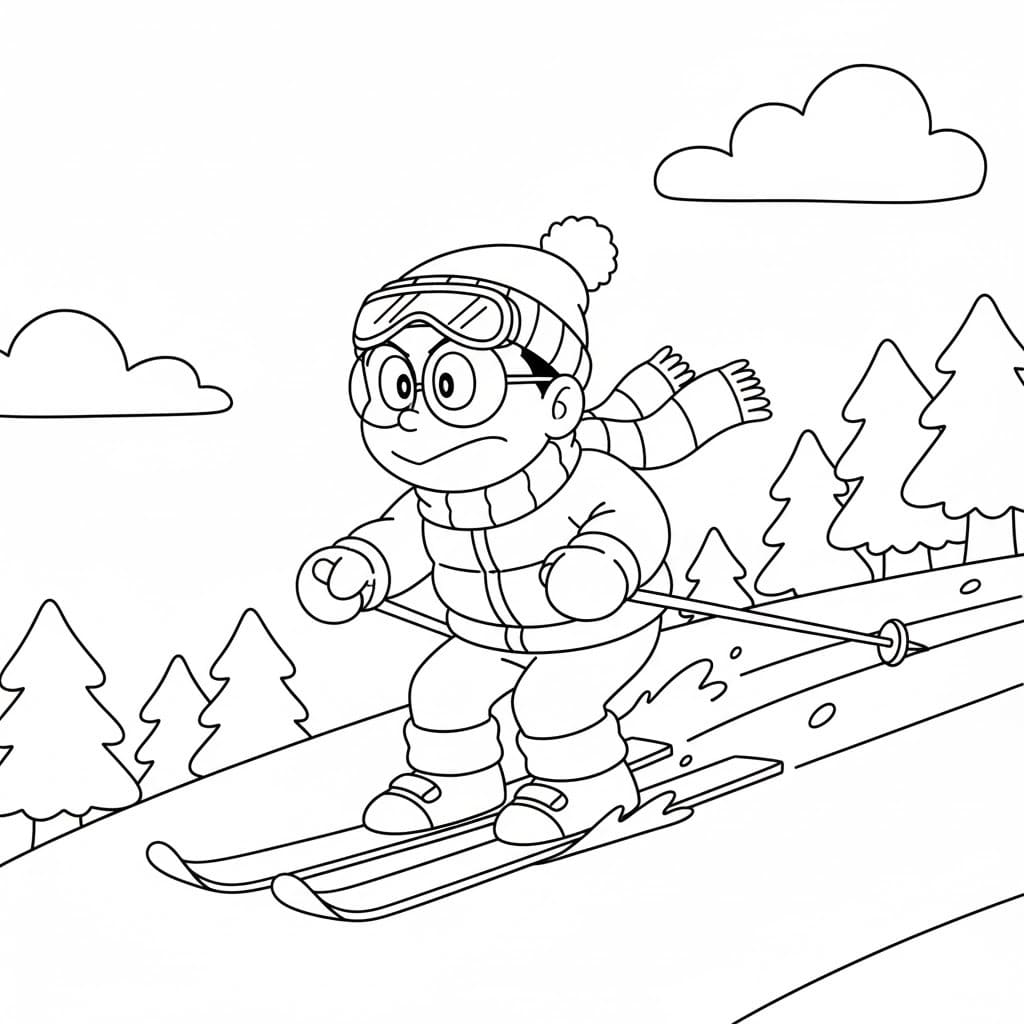 Skifahren kostenlos druckbare schlicht