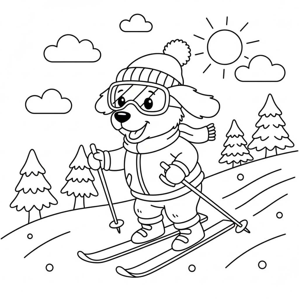 Skifahren kostenlos druckbare