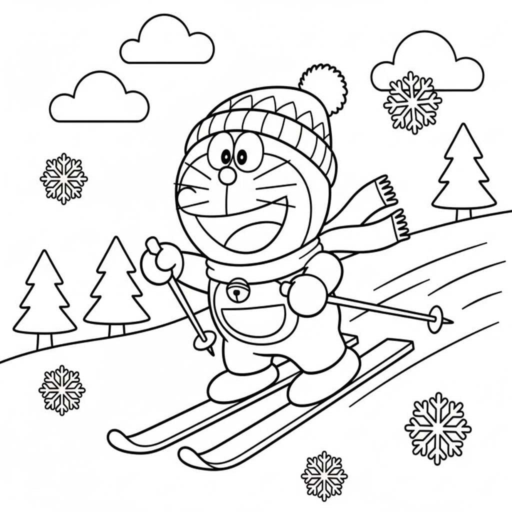 Skifahren zum Ausdrucken