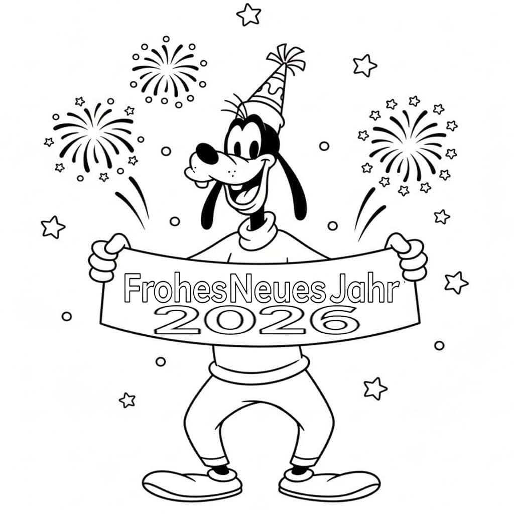 Druckbare Frohes Neues Jahr 2026