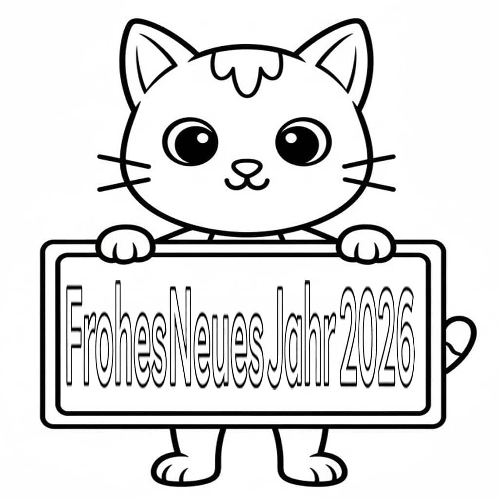 Frohes Neues Jahr 2026 druckbare