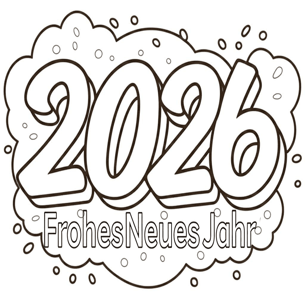 Frohes Neues Jahr 2026 kostenlos für Kinder