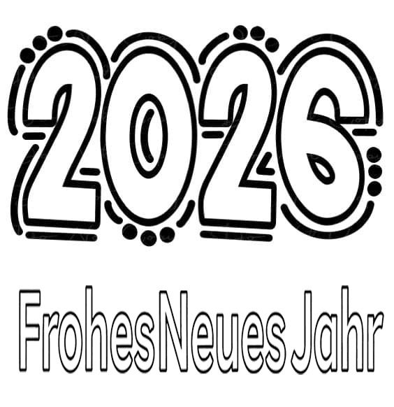 Frohes Neues Jahr 2026 kostenlos schlicht