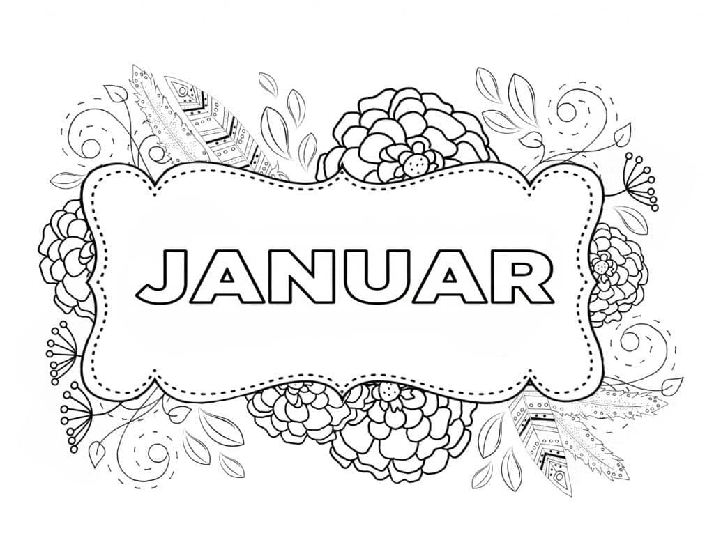 Januar druckbare einfach