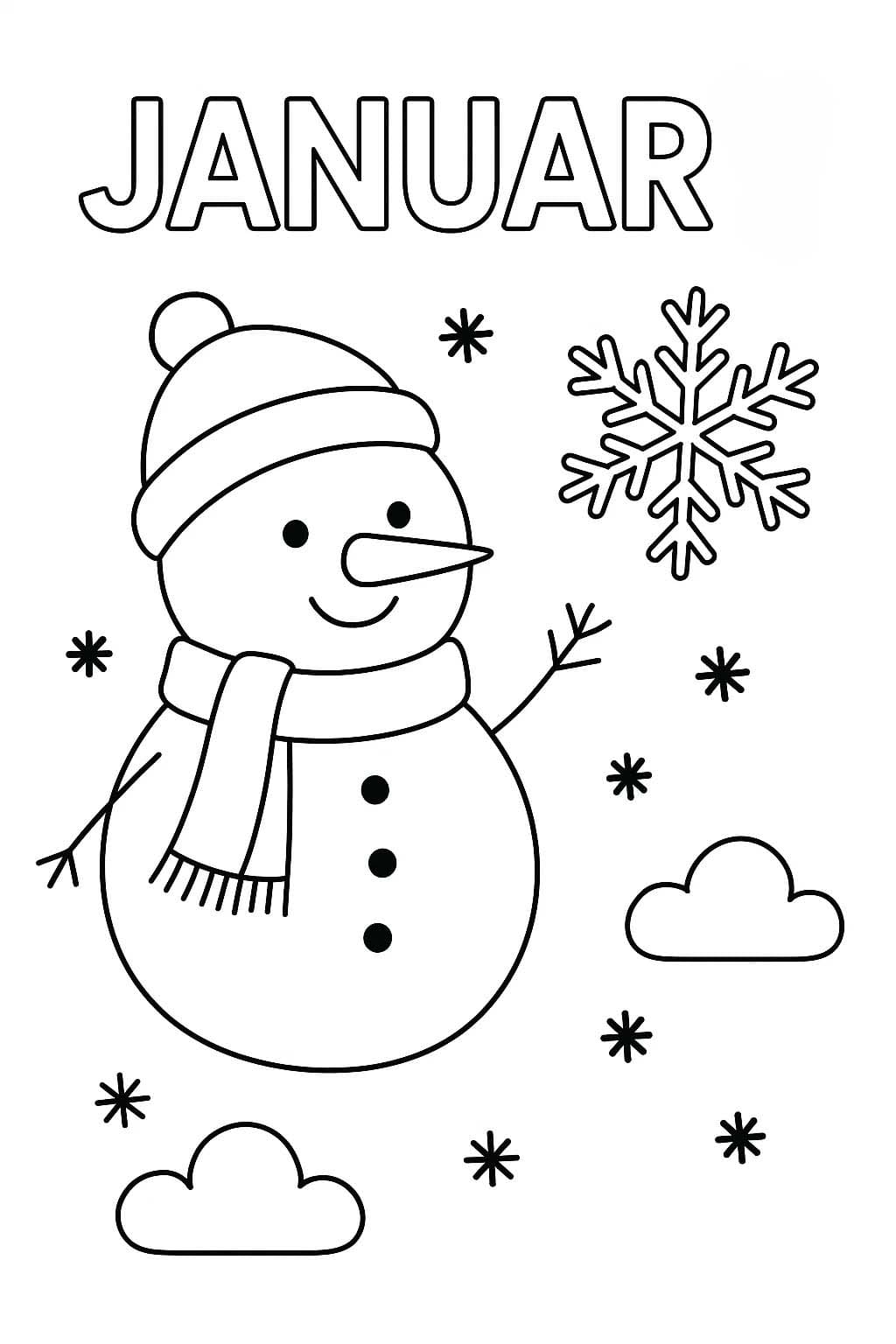 Januar druckbare schlicht