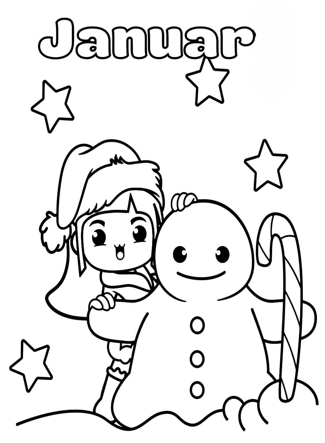 Januar zum Ausdrucken für Kinder