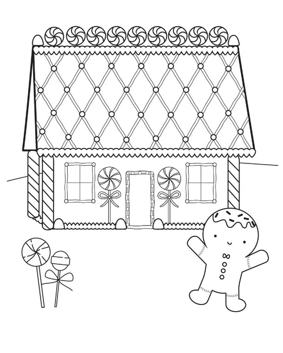 Lebkuchenhaus zum Ausdrucken für Kinder