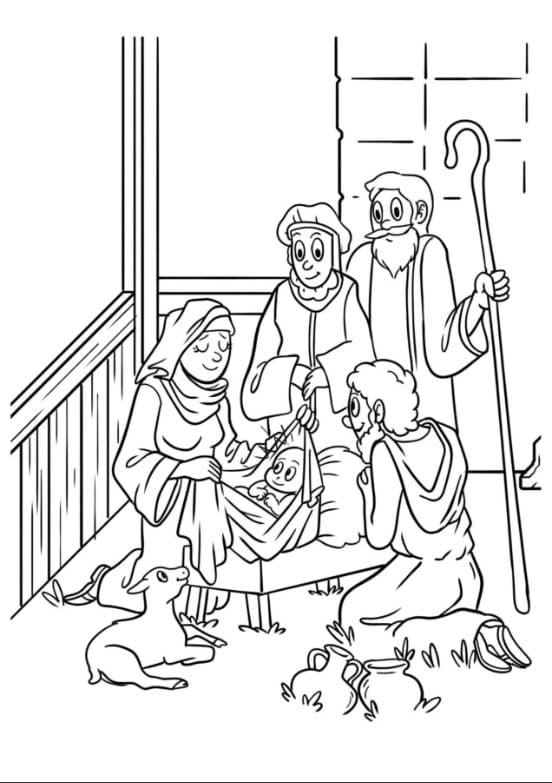 Weihnachtskrippe kostenlos druckbare