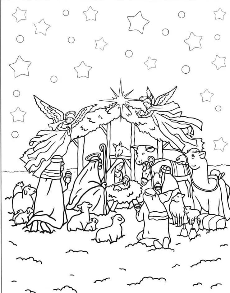 Weihnachtskrippe kostenlos druckbare für Kinder