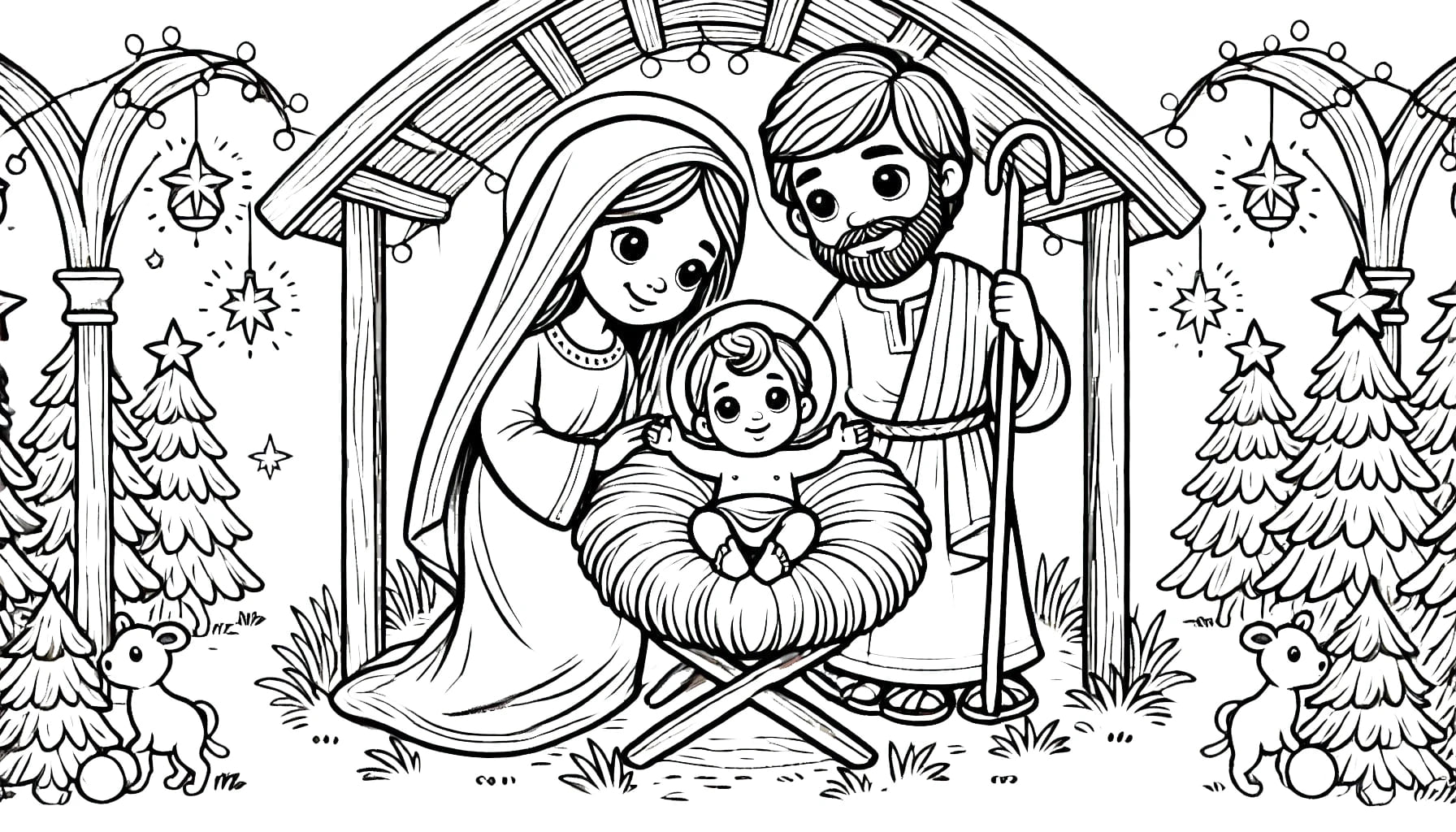 Weihnachtskrippe kostenlos für Kinder