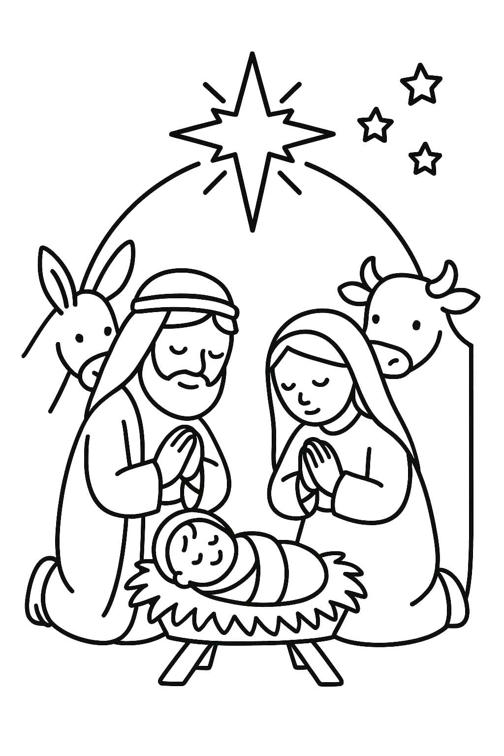 Weihnachtskrippe zum Ausdrucken für Kinder