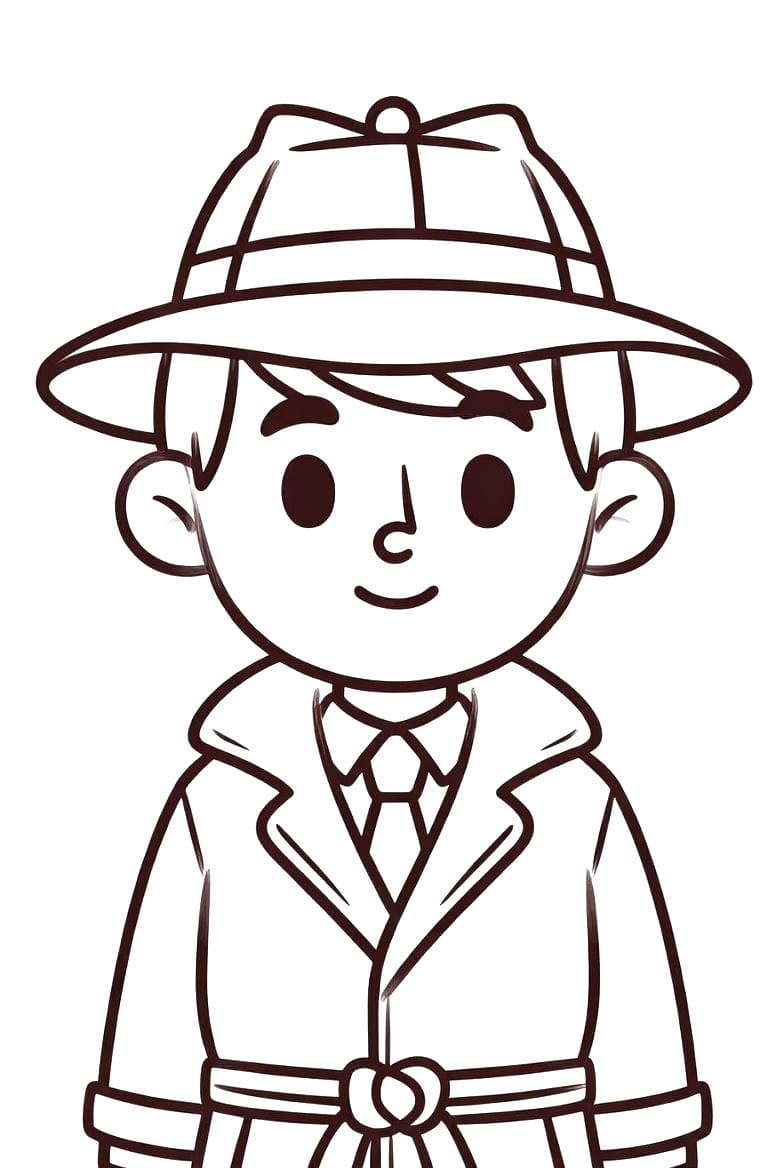 Zeichne Detektiv druckbare