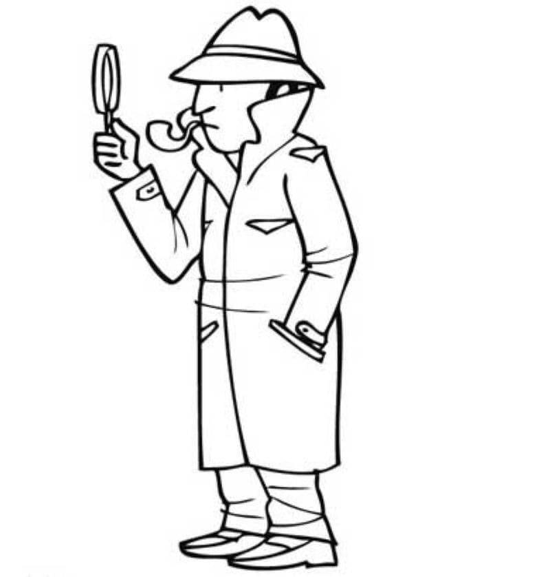 Zeichne Detektiv druckbare für Kinder