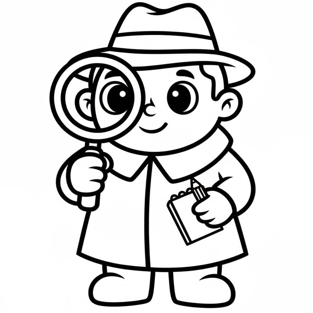 Zeichne Detektiv kostenlos druckbare
