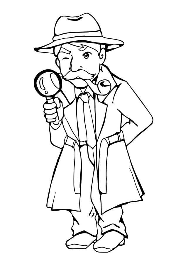 Zeichne Detektiv kostenlos druckbare einfach