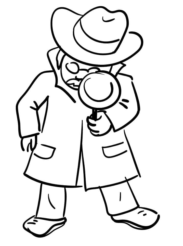 Zeichne Detektiv kostenlos druckbare für Kinder