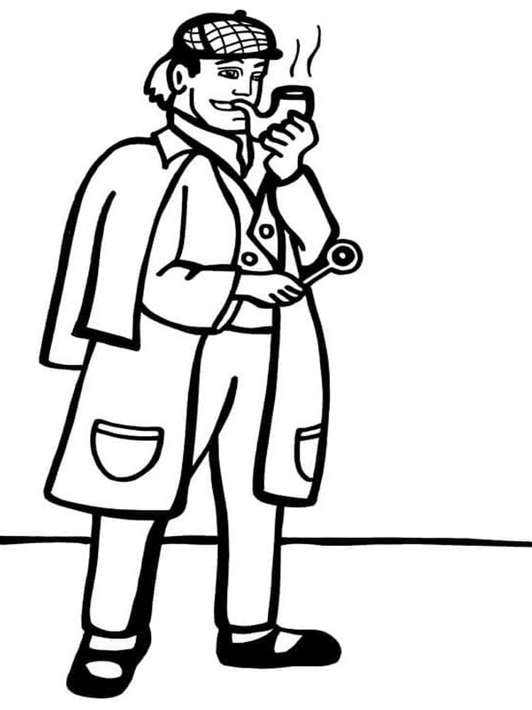 Zeichne Detektiv kostenlos schlicht