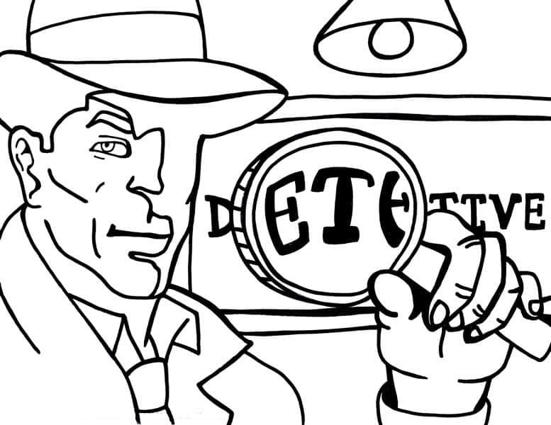 Zeichne Detektiv schlicht