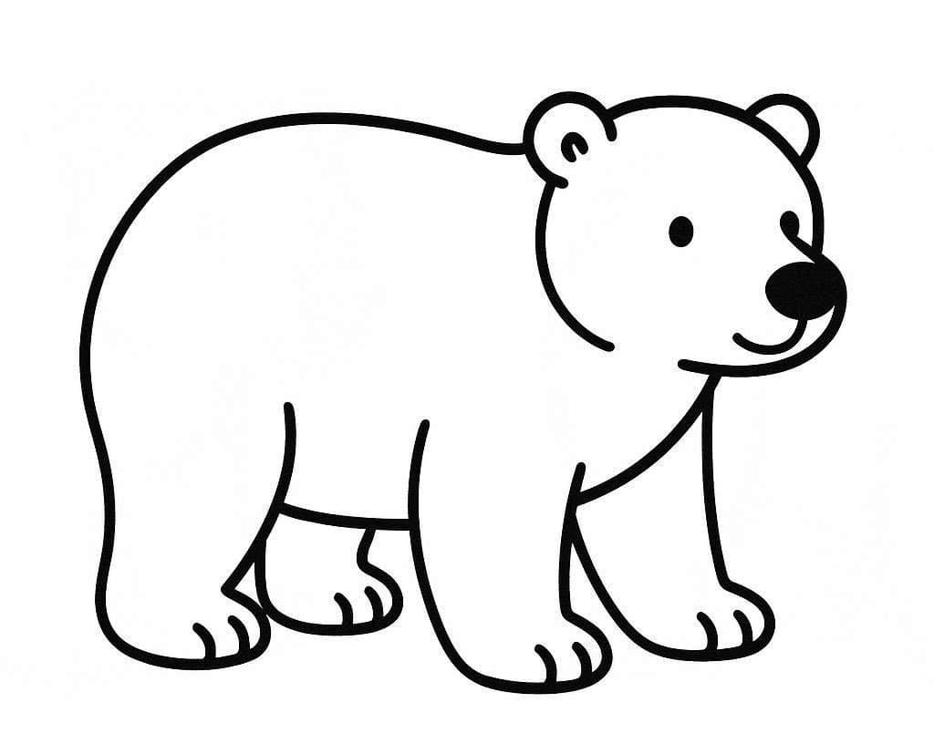 Zeichne Eisbär zum Ausdrucken für Kinder