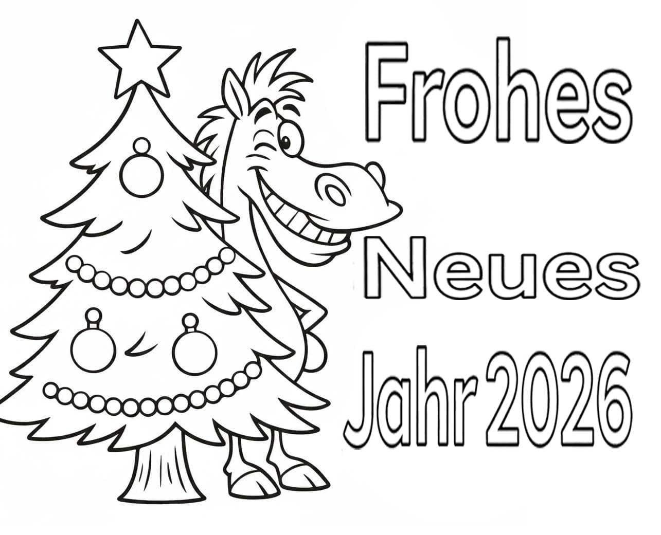 Zeichne Frohes Neues Jahr 2026 schlicht