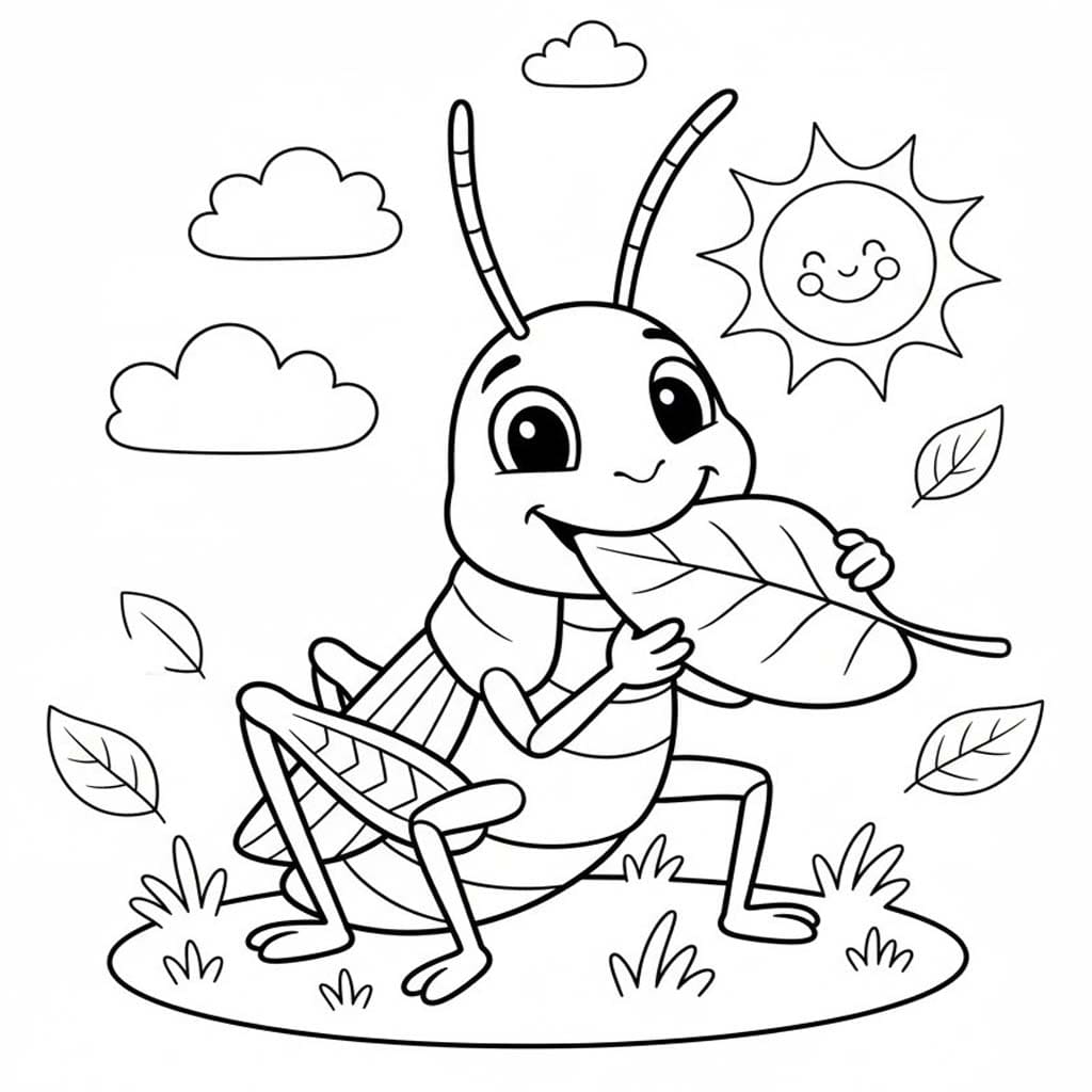 Zeichne Grashüpfer kostenlos druckbare