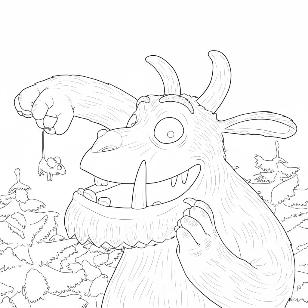 Zeichne Grüffelo kostenlos für Kinder