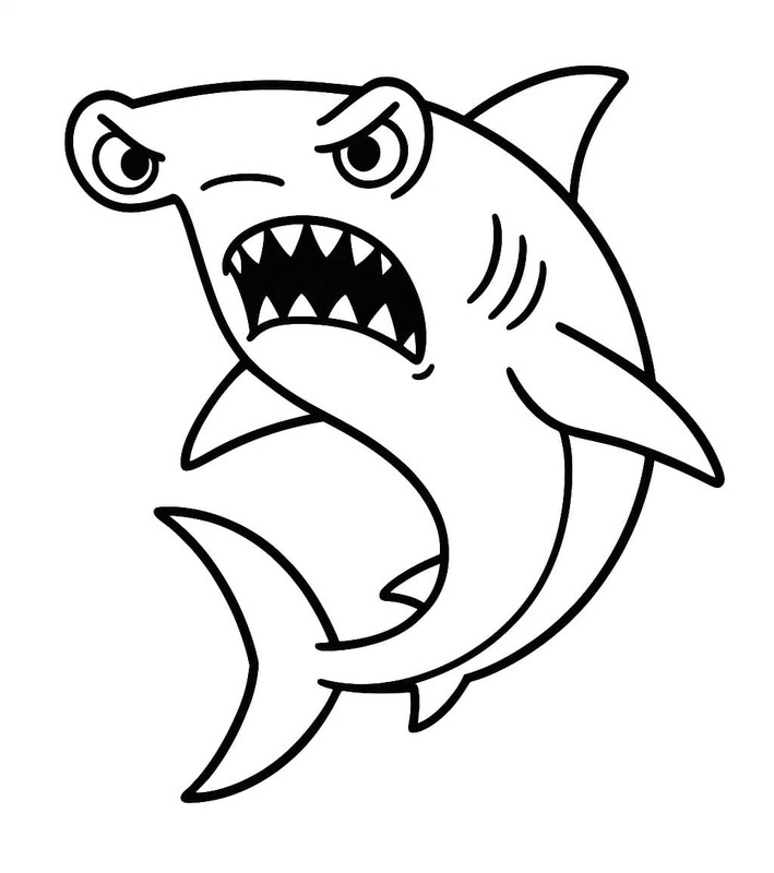 Zeichne Hammerhai basisch