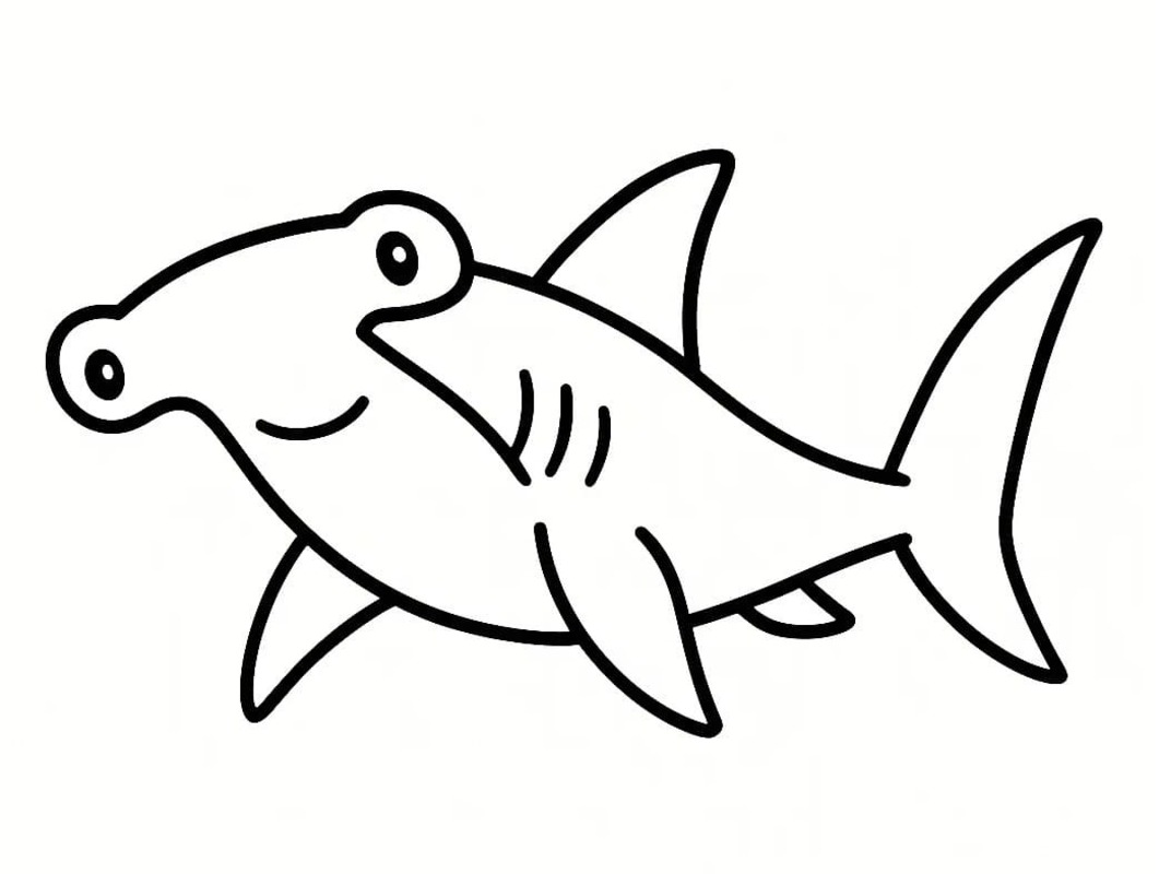 Zeichne Hammerhai druckbare für Kinder