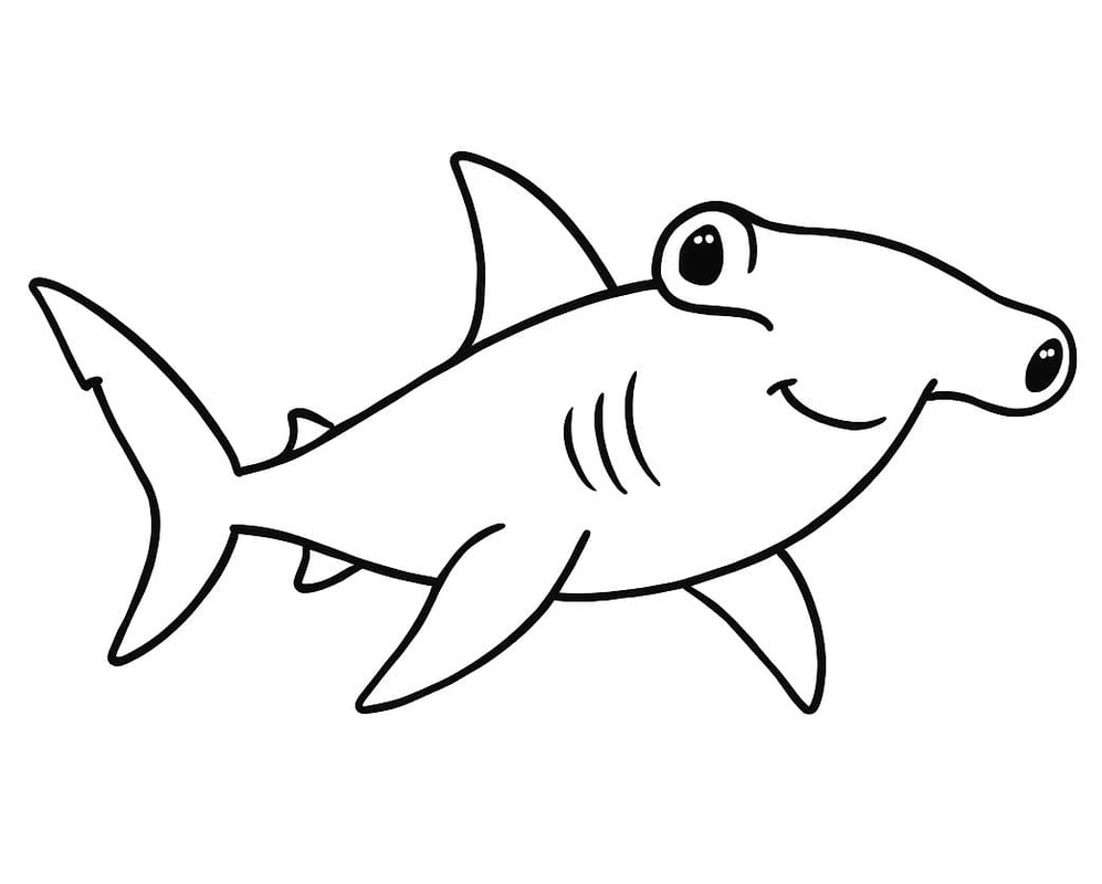 Zeichne Hammerhai einfach